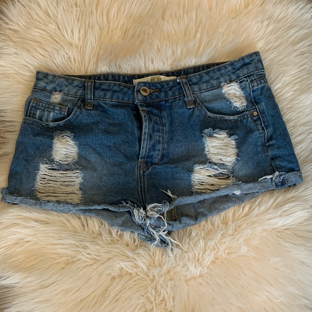 Distressed Denim Shorts